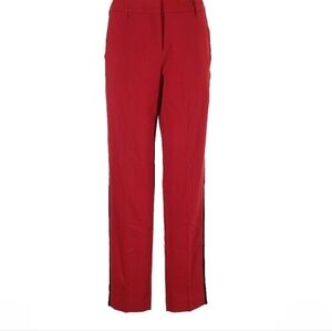 Narciso Rodriguez Red Trousers with Black Stripe Down Each Leg
